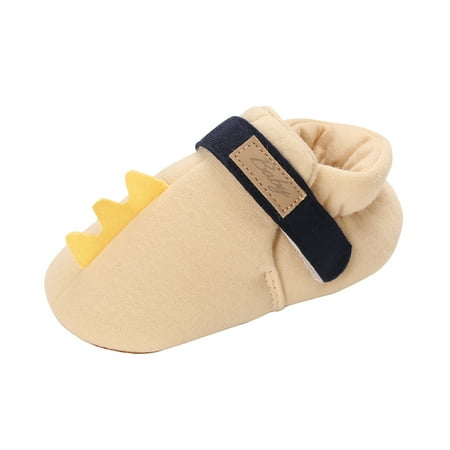 

EHTMSAK Baby Toddler Girl Dinosaur Breathable First Walkers Shoes Slippers Newborn Infant Winter Non-Slip Warm Sneakers Yellow 0-18M 12