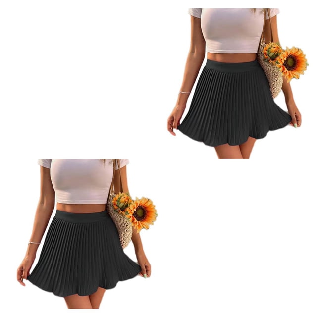 Qarigey holgada de cintura alta para mujer, faldas elásticas plisadas para fiesta de estudiantes y estudiantes, ropa para vacaciones, Type4 NO4
