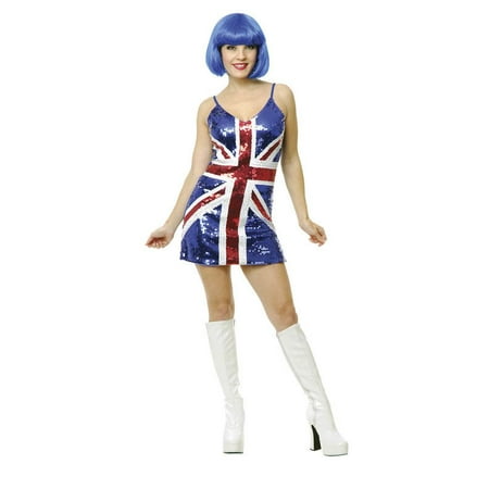Charades British Flag Sexy Sequin Dress Costume