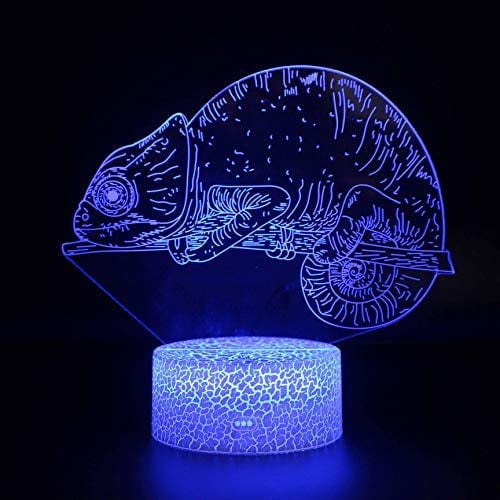 Chameleon 3D Night Light,3D Illusion Lamp 16 Color Change Decor Lamp with Remote Control for Living Bed Room Bar Gift Toys - Gifts for Kids and Room Decor