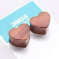 thumbnail image 2 of A Pair of Adorable Heart Red Cherry Wood Double Flared Plug, 2 of 4