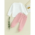 thumbnail image 4 of Wassery Baby Girls Fall Outfits Clothes 6M 12M 18M 24M 3T Infant Girls Long Sleeve Letter Print Sweatshirt Pants Set 2Pcs Casual Autumn Clothing for Toddler Girls, 4 of 8