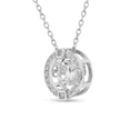 thumbnail image 4 of Fine Color Jewels White Sapphire Dancing Stone Necklace for Women Sterling Silver September Birthstone, 4 of 9