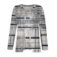 thumbnail image 3 of TQWQT Plus Size Tops for Women Loose Fit Fall Sexy Tunics V Neck Long Sleeve Color Block Blouses 4x-5x Casual Tunic Tops Gray 2XL, 3 of 5