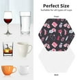 thumbnail image 6 of Vsdgher Breast Cancer Awareness1 Leather Coasters for Drinks, Durable Drink Coasters 4 Set for Tabletop Protection, Luxurious Home Décor and Housewarming Gift ( {designName})Hexagon, 6 of 6