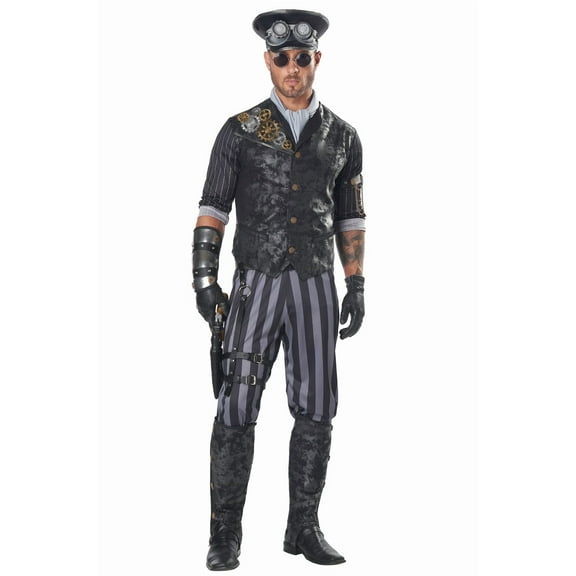 California Costumes Steampunk Commander Fancy-Dress Costume for Adults with Hat, Goggles, Shirt, Pants, Gauntlet, Scarf