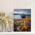 thumbnail image 2 of Colorful Wildflowers and Pier Panorama Canvas Print, Wall Decor for Living Room Bedroom Office Hallway Kitchen Hotel, 2 of 8