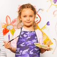 thumbnail image 2 of Purple Lilac Camo Classic Shapes Pattern Kids Aprons for Girls and Boys,Adjustable Neck Strap Toddler Aprons for Kids Cooking Baking, 2 of 6