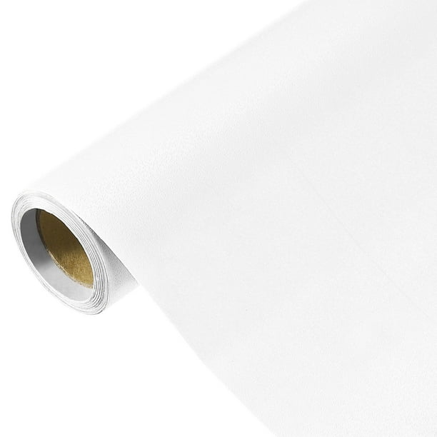Uxcell Papel Tapiz Autoadhesivo y Despegable Papel Contacto Color Sólido Vinilo Papel de Pared Decorativo Blanco 118" x 15.7"