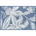 thumbnail image 3 of Bliss Rugs Floral Indoor Outdoor Rug Low-Profile Floor Mat for Patio, Entrance, Front Door | Blue, 2' x 3', 3 of 8
