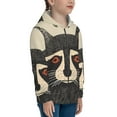 thumbnail image 5 of Kdxio Retro Raccoon Graphic Print Pattern Kids Boys Girls Zip Up Hoodie 3D Printed Hooded Sweatshirt Hoody Coat with Pocket 7-12 Y-Medium, 5 of 6