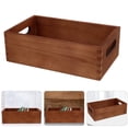 thumbnail image 1 of UPOUART 1Pack Wooden Crates Box Coffee Color Rectangular Shape Tool Organizer 9.8X5.9X3.1In, 1 of 6