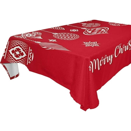 

Hyjoy Christmas Balls Tablecloth Waterproof Washable Polyester Square Table Cover Durable Tablecloth for Kitchen Dining Table Party Decor (54 X 72 Inch)