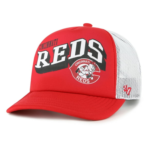 Men's '47 Red Cincinnati Reds Meander Foam Trucker Snapback Hat