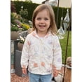 thumbnail image 3 of RUINIXCW Toddler Girl Fall Jacket Flower/Rugby Print Hooded Zipper Long Sleeve Coat, 3 of 8