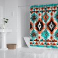 thumbnail image 2 of Boho Floral Shower Curtain 72x72 Inches - Tropical Leaves, Vintage Botanical Print, Waterproof Fabric for Chic Bathroom Decor, Modern Farmhouse & Bohemian Style, 2 of 5