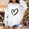 thumbnail image 2 of Girls Hoodie Kids Heart Printed White Hoodie Long Sleeve Lightweight Pullover Tops Loose Sweatshirt Fall Winter Clothes Girls 3T Clothes, 2 of 5