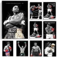 thumbnail image 2 of Impresiones artísticas en lienzo con grafitis en blanco y negro de un campeón de boxeo: imágenes para decoración de paredes de sala de estar, 2 of 5