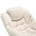thumbnail image 4 of Lazy Chair with Ottoman and Side Pocket, Modern Lounge Accent Chair for Small Space and Reading Corner, White, 4 of 5