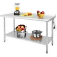 thumbnail image 2 of Acekid Stainless Steel Work Table, 60" x 24" Work Table with Adjustable Undershelf, NSF Commercial Heavy Duty Stainless Steel Prep Table, 2 of 7
