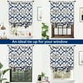 thumbnail image 7 of DriftAway Alexander Spiral Geo Trellis Pattern Tie Up Curtain Room Darkening Blackout Window Curtain Rod Pocket, 25"Wx47"L, Navy Gray, 7 of 7
