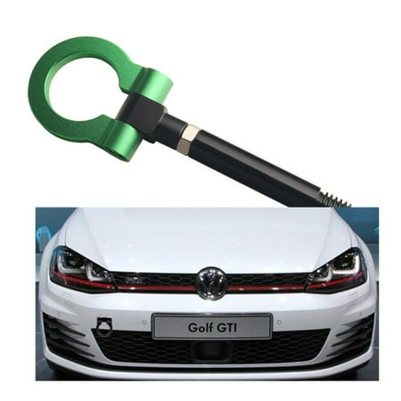 Kit Volkswagen Golf - DEWHEL JDM Aluminum Track Racing Front Rear Bumper Car Accessories Auto Trailer Ring Eye Towing Tow Hook Kit Green Screw On For Volkswagen MK7 VII Golf GTi 2015-Up
