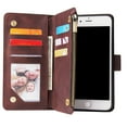 thumbnail image 3 of iPhone 8 Plus Wallet Case, iPhone 7 Plus Case, Dteck Soft Leather Zipper Wallet Case Magnetic Buckle Horizontal Flip Cover with 5 Card Slots/Photo Pocks For Apple iPhone 8 Plus/7 Plus 5.5 inch, Coffee, 3 of 8