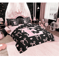 thumbnail image 4 of Feelyou Initial Letter E Twin Bedding Sets 7-Piece, Pink Princess Bedding Comforter Set, Cartoon Bow Sheet Sets, Breathable Room Decorative, 4 of 8