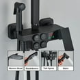 thumbnail image 4 of Matte Black Bathroom Shower System with Shelf Hand Shwoer Single Handle Four Buttons Display, 4 of 8