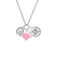 thumbnail image 2 of Delight Jewelry Silvertone Crystal Initial - G - Light Pink Heart Nurse Strong Zoe Necklace, 2 of 4