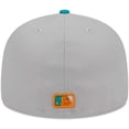 thumbnail image 4 of Men's New Era Gray/Teal Atlanta Braves  59FIFTY Fitted Hat, 4 of 5