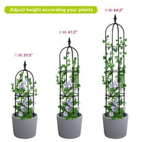 ATR ART to REAL 5'4" H Garden Obelisk Trellis, Tall Tower Plant Trellis Stand, for Climbing Rose Flower or Vines Plants, Black