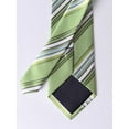 thumbnail image 2 of Yongchuantie Men's 3.15" Necktie Fruit Green Stripe Pattern Hand Knot 8CM Wide Tie+Gift Box, 2 of 7