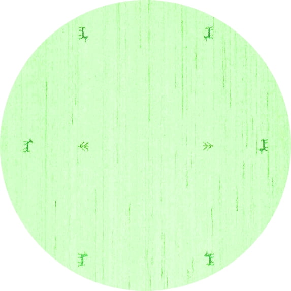 Ahgly Company Indoor Round Solid Green Modern Area Rugs, 6' Round