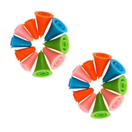 GXG 20pcs/set Rubber Cone Shape Knit Knitting Needles Cap Tips Point Protectors Craft Sewing Accessories Random Color