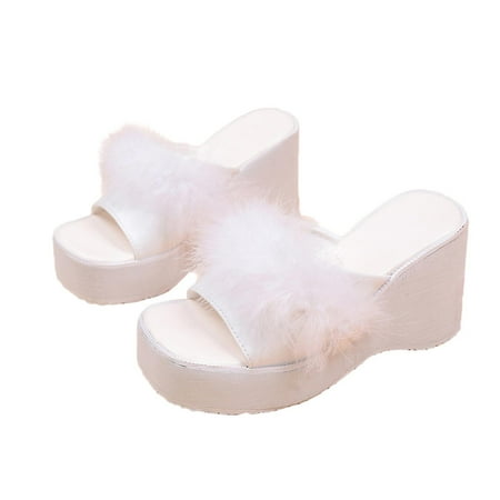 

Htigea Sandals for Women - Wedges Sandals - Womens Slip On Slides - Comfy Open Toe Sandals Summer Casual Flatform Wedge Slides for Women