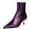 Purple, variant on FSJ Women Unique Teardrop Mid Heel Short Boots Closed Pointy Toe Booties Ankle High Shaft Zipper Shoes Chic Dress Solid Color Business Size 13 Black