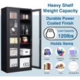 thumbnail image 6 of Display Cabinet-71 Inches 4 Adjustable Shelves Curio Cabinets with Locking Glass Doors Display Case for Collectibles, Cosmetics, Hydroponics, Books (Black,Assemble Required), 6 of 7