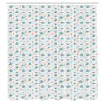thumbnail image 3 of Ambesonne Orange Blue Shower Curtain, Sailboat Seagull Fishes, 69"Wx84"L, Multicolor, 3 of 5