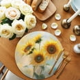 thumbnail image 2 of Sunflower Round Placemats Set of 6 for Dinning Tables,Heat-proof Braided Table Mats 13 Inch,Watercolor Yellow Floral Botanical Washable Place Mat for Kitchen Restaurant Party Decor Table Setting, 2 of 9