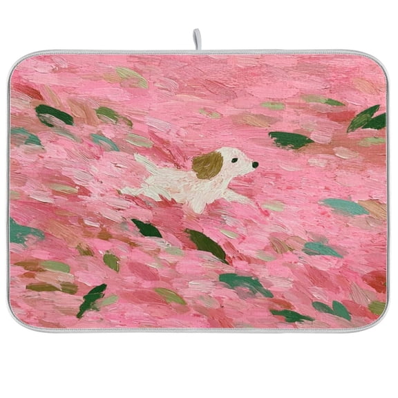 Iauyy Dish Drying Mat for Kitchen Counter, Super Absorbent & Hanging 16x18 / 18x24 Inch (S/M) Abstract
