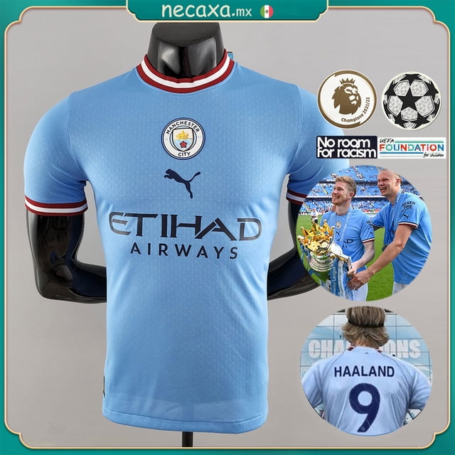 2022-23 Manchester City Local Player Edition Versão do Jogador Camisa