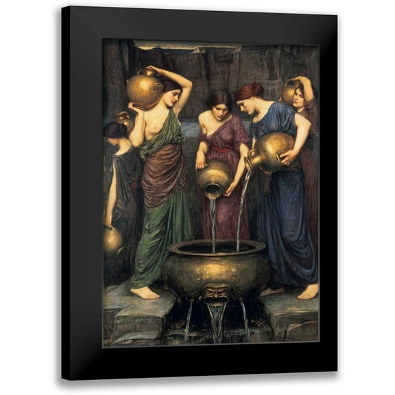 Waterhouse, John William 11x14 Black Modern Framed Museum Art Print Titled - Danaides