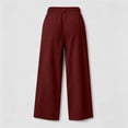 thumbnail image 6 of VBVC Women's Waffle Wide Leg Pants , Pleated High Waisted Trousers For Women , Ladies' Pull On Work Pants with Pockets, Wine , S-3XL, 6 of 6