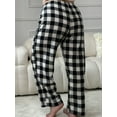 thumbnail image 4 of LANBAOSI Women's Pajama Pants Plus Size Comfy Fleece Plaid PJ Pants for Sleep Size 1XL, 4 of 8