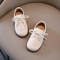thumbnail image 5 of Honeeladyy Toddler Kid Shoes Toddler Baby Girls Boys Casual Lace-up Leather Peas Shoes White Sales Online, 5 of 5
