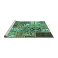 thumbnail image 2 of Ahgly Company Machine Washable Indoor Square Patchwork Turquoise Blue Transitional Area Rugs, 3' Square, 2 of 4
