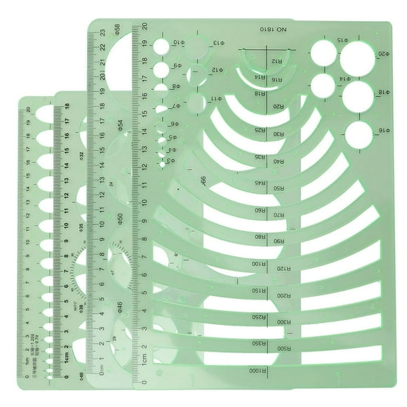 EIGTHTAIL4PCS Geometric Drawing Templates Architect Scales DIY Measuring Rulers