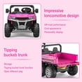 thumbnail image 5 of Hetoy 24V Ride on Toys, 2 Seater 6-Wheel UTV Car, 4WD Ride on Dump Truck for Big Kids with Trailer Remote Control, Pink, 5 of 8
