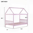 thumbnail image 6 of Twin Size Rubber Wood Platform Bed with Headboard and Footboard, Pink for Bedroom, 6 of 15